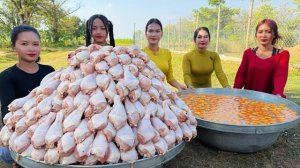 Удивительное приготовление во фритюре курицы. Кухня Азии