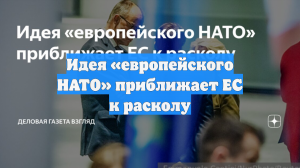 Идея «европейского НАТО» приближает ЕС к расколу