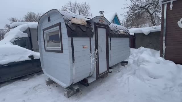 Баня бочка "Квадро" 4 метра с боковым входом купить в Арзамасе. смотреть онлайн