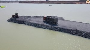 Строительство, дорога на озере, очередной обзор