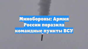 Минобороны: Армия России поразила командные пункты ВСУ