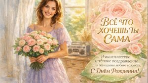 ВСЁ ЧТО ХОЧЕШЬ ТЫ САМА! Романтическое и теплое поздравление для женщины.