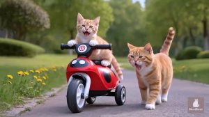 Как котику новый велосипед купили