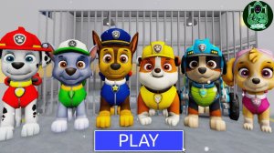Семья из щенячьего патруля играет в игру! В побеге из тюрьмы барри! Роблокс