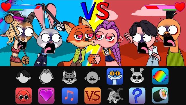 СПРУНКИ ЗВЕРОПОЛИС 2 И К ПОП ОХОТНИКИ НА ДЕМОНОВ! ТРАНСФОРМАЦИЯ ПЕРСОНАЖЕЙ В ИГРУ! РЕАКЦИЯ SPRUNKI смотреть онлайн