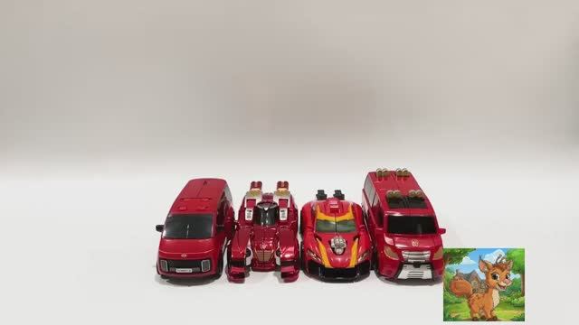 Коллекция из четырех красных деформированных автомобильных игрушек 2 смотреть онлайн