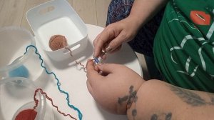 Новый проект . экспресс МК шарф с воланами. Шарф из остатков пряжи.