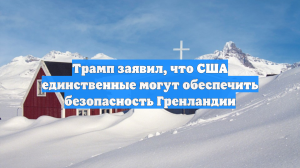 Трамп заявил, что США единственные могут обеспечить безопасность Гренландии