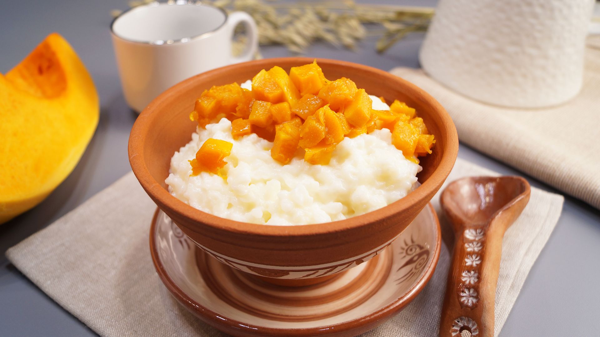 Пышная рисовая каша на молоке. Нежная молочная каша с карамелизированной тыквой на завтрак смотреть онлайн