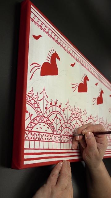 Тренд 2026 — мезенская роспись #таиркраски #творчество #art смотреть онлайн