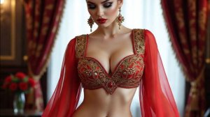 Красивая женщина танцует восточный танец