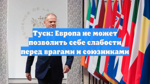 Туск: Европа не может позволить себе слабости перед врагами и союзниками