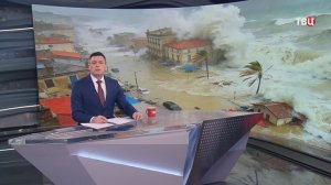 Волны высотой в дом: шторм "Гарри" обрушился на Сицилию