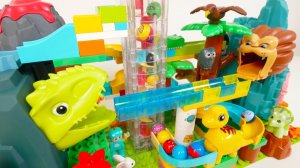 СТРОИМ ГОРКУ ДЛЯ ШАРИКОВ С ДИНОЗАВРАМИ КАТАЕМ ШАРИКИ ВИДЕО ДЛЯ ДЕТЕЙ ДЕТСКИЙ КАНАЛ ИГРАЛКИ-ЗАЛИПАЛКИ