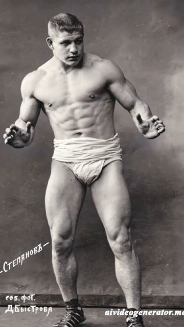 Борец и гиревик Константин Степанов 1913 год Российская Империя #гиря #Россия #история #империя смотреть онлайн