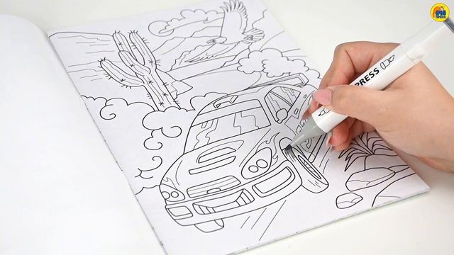 РАСКРАСКА С МАШИНКОЙ. ГОНОЧНЫЕ МАШИНЫ смотреть онлайн