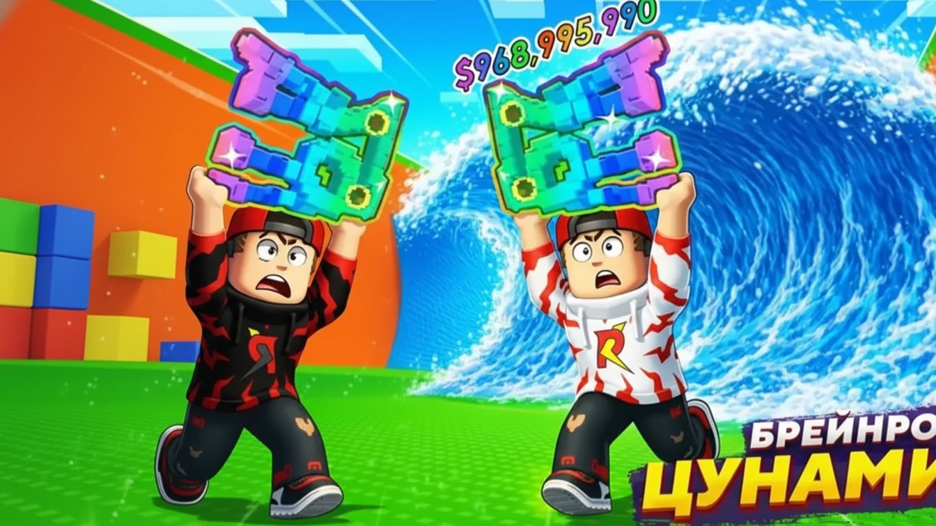 ПОБЕГ БРЕЙНРОТОВ ОТ ЦУНАМИ В ROBLOX 3 смотреть онлайн