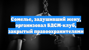 Сомелье, задушивший жену, организовал БДСМ-клуб, закрытый правоохранителями