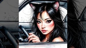 РИСУНОК ЯПОНСКОЙ ДЕВУШКИ НЕКО нейросеть