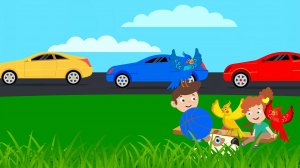 Учим цвета: желтый, синий, красный - Песенки мультики для детей малышей-ЛЮБАША и Зебра в Клеточку