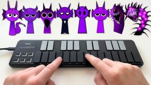 ФИОЛЕТОВЫЙ СПРУНКИ DURPLE В РЕАЛЬНОЙ ЖИЗНИ! ИГРАЕМ SPURNKI НА КЛАВИШАХ ВСЕ СТАДИИ РЕАКЦИЯ