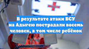 В результате атаки ВСУ на Адыгею пострадали восемь человек, в том числе ребёнок