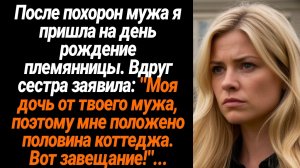 Жизненные Истории/После похорон мужа я пришла на день рождение племянницы. Вдруг сестра заявила: "Мо