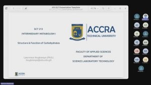 SCT 213 Biochemistry - Intermediary Metabolism I: Carbohydrate structure & function II