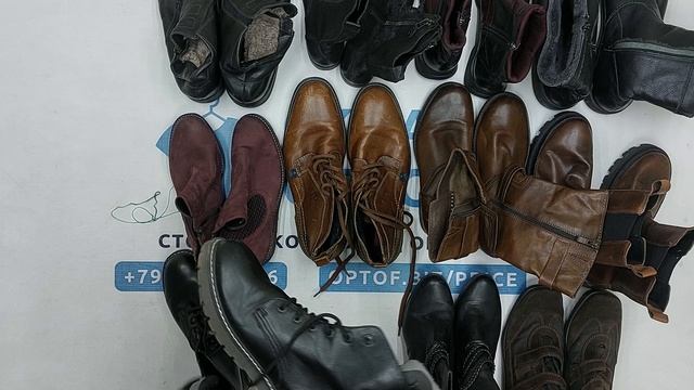 40314 Обувь демисезонная, зимняя (~90% нат. кожа), 28пак, scarpe invernale, секонд (cream/extra) опт смотреть онлайн