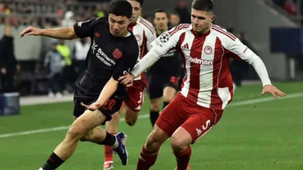 Олимпиакос - Байер Лига Чемпионов матч футбол 20.01.2026 обзор матча смотреть онлайн