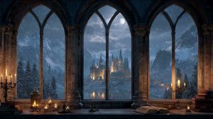 Вид из окна Средневекового замка. ❄ ФОН ДЛЯ ПРОЕКТОРА: для сна, учебы и концентрации