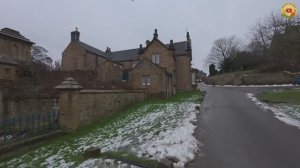 Снежный и дождливый зимний день в английской сельской местности. Расслабляющая деревенская прогулка