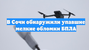 В Сочи обнаружили упавшие мелкие обломки БПЛА