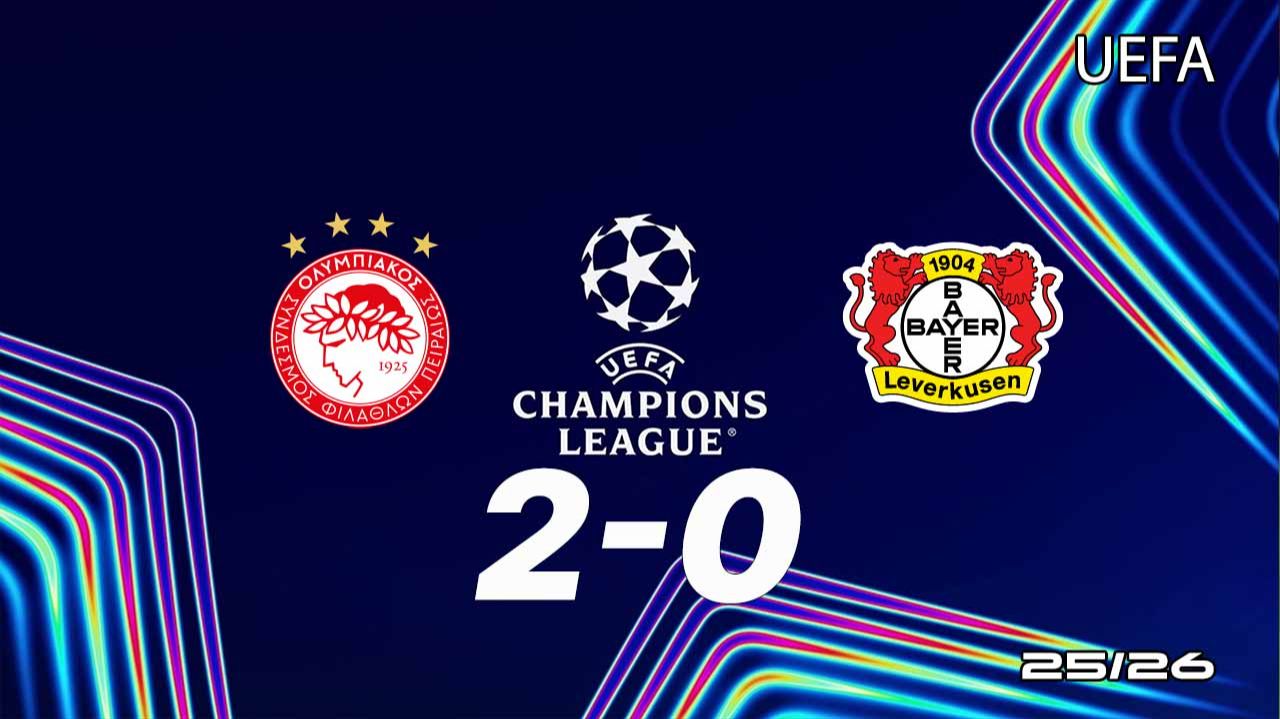 Олимпиакос — Байер 2:0. Обзор матча. Лиги чемпионов 25/26. смотреть онлайн