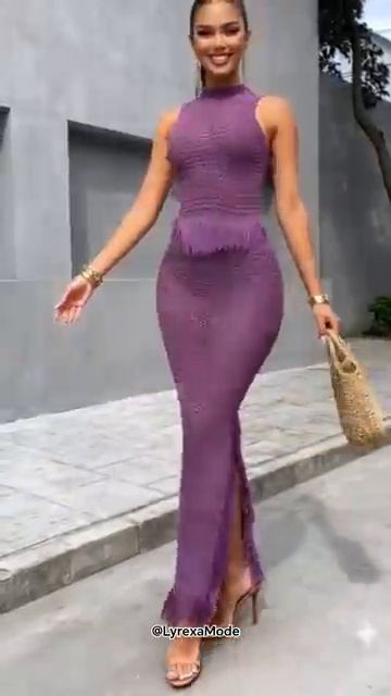 Purple Crochet Two Piece That Moves Like Magic 💜✨#ootd #fashion #style #model смотреть онлайн