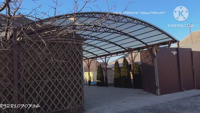 Изготовление навесов из монолитного поликарбоната компании …Мир Навесов… смотреть онлайн
