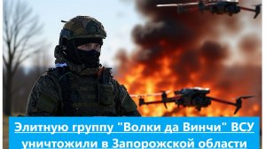 Элитную группу "Волки да Винчи" ВСУ уничтожили в Запорожской области