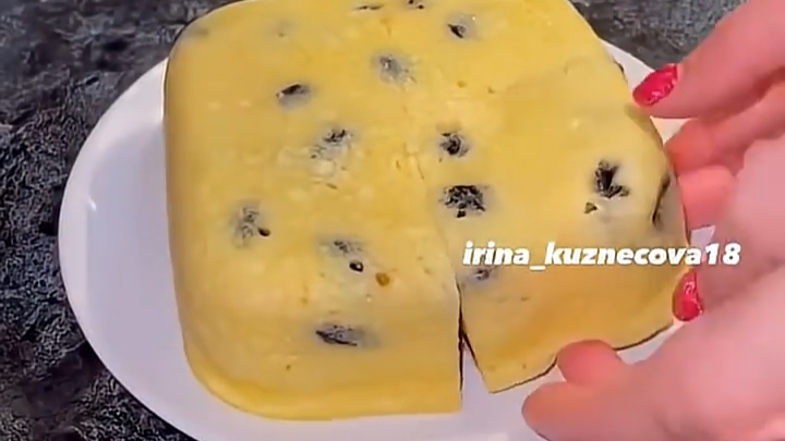 Творожная запеканка в микроволновке за 5 минут...🍮🫐😋