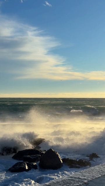 Море кипит в Крыму! Потрясающие кадры шторма, просто нет слов #крым2026 #шторм #моревкрыму #крым смотреть онлайн