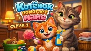Котенок Котэ учится помогать маме. Детский мультик для малышей