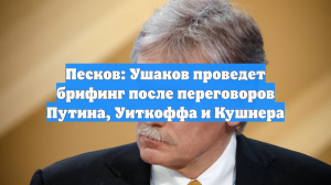 Песков: Ушаков проведет брифинг после переговоров Путина, Уиткоффа и Кушнера