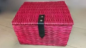 МК. Малиновая Шкатулка из бумажной лозы. #61(1,2,3,4)