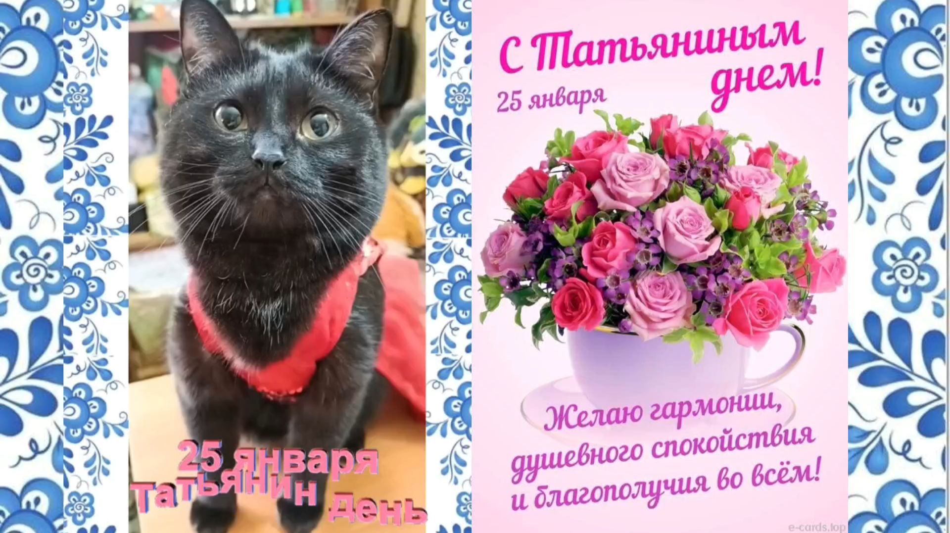 ТАТЬЯНИН ДЕНЬ. КРАСИВОЕ ПОЗДРАВЛЕНИЕ. смотреть онлайн