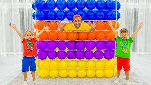 Приключение с КУБОМ из ВОЗДУШНЫХ шариков для ДЕТЕЙ.