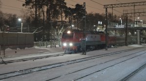 ЭП2К-367 с поездом №10 Москва–Владивосток и быстрая ЭД4М-0159