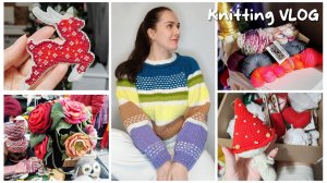 ВЛОГ Джемпер из остатков ШБ Шарфики "софи" Вязальные подарки Продвижение пончо Вышивка