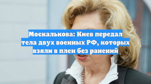 Москалькова: Киев передал тела двух военных РФ, которых взяли в плен без ранений