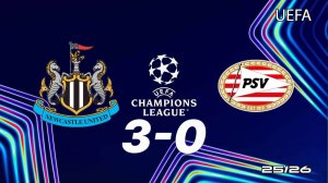 Ньюкасл — ПСВ 3-0. Обзор матча. Лига чемпионов 25/26.