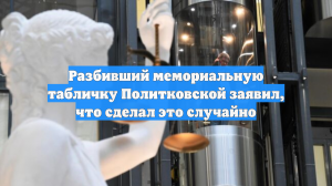 Разбивший мемориальную табличку Политковской заявил, что сделал это случайно