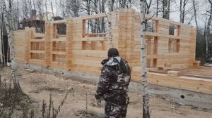 Дом из профилированного бруса естественной влажности.